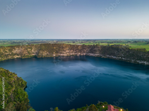 Aerial view of the Blue Lake in Mt Gambier  South Australia