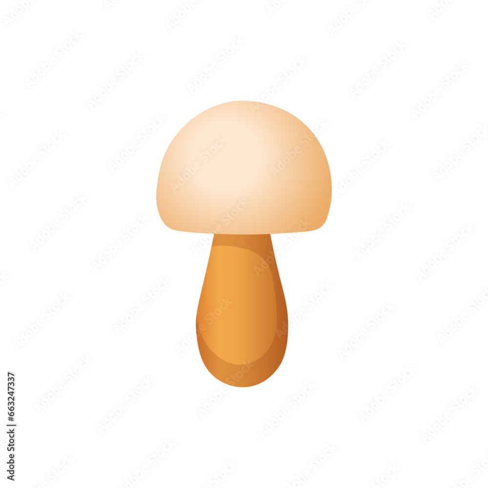 White chocolate mushroom. Delicious dessert cookies isolated on white background. Vector flat cartoon illustration. White chocolate mushroom. Delicious dessert cookies isolated on white background. Vector flat cartoon illustration.