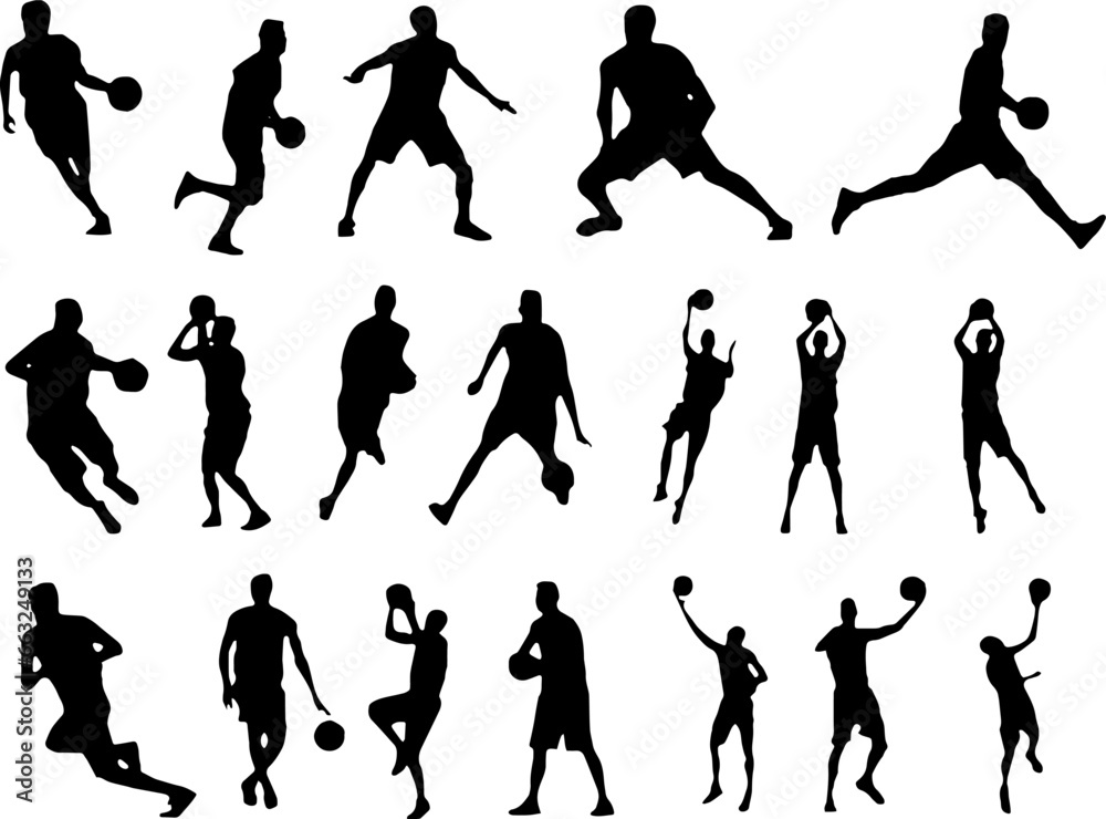 Vector set of Baseball Players Silhouettes Vector set of Baseball Players Silhouettes