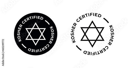 Kosher Certified symbols. International symbols of kosher food. Packaging concept.