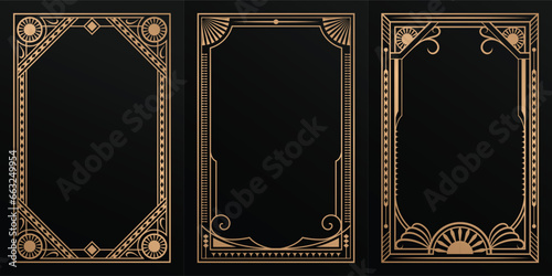 Vintage elegant gold frame vector template