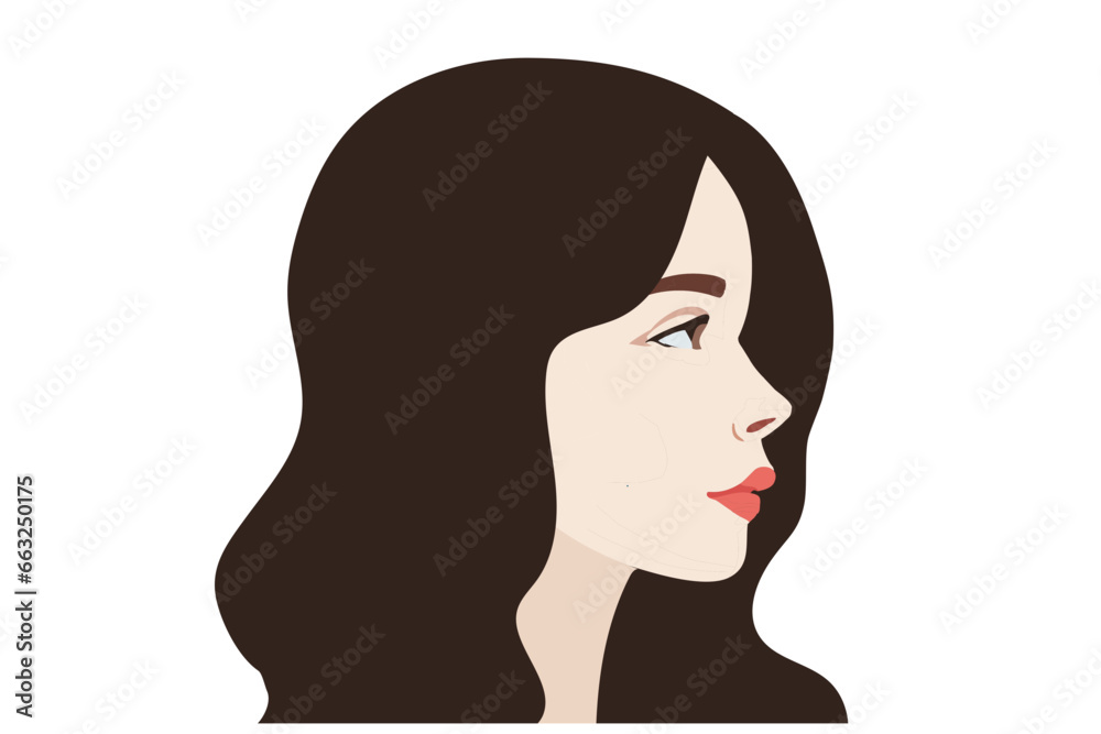 Woman face side view vector illustration