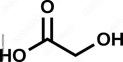Glycolic acid C2H4O3 structural formula, vector illustration photo
