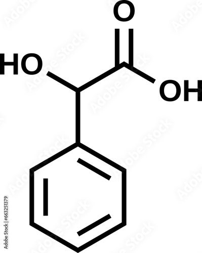 Mandelic acid structural formula, vector illustration 