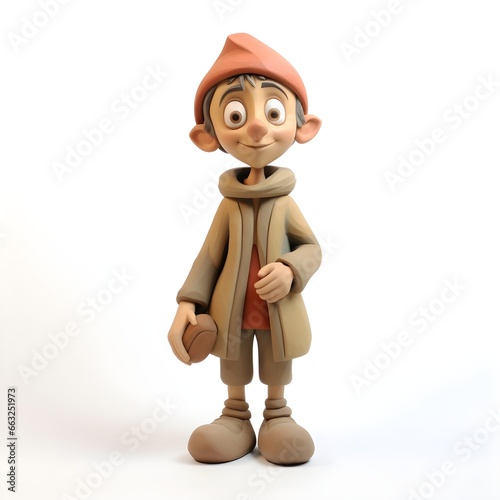 3d boy character on white background