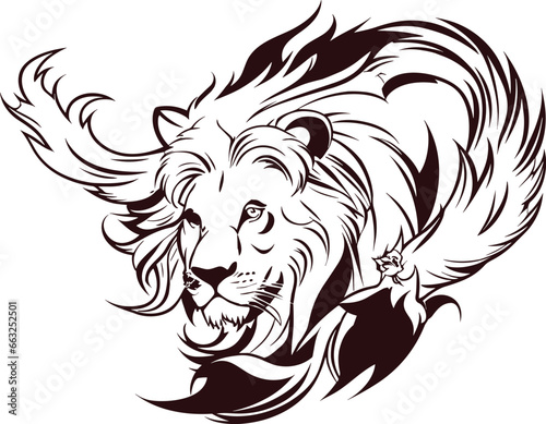 lion head mascot logo silhouette  illustration