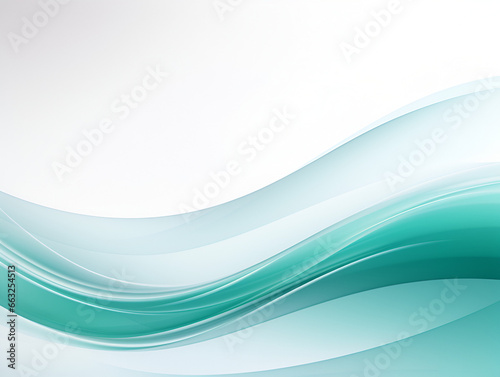 Abstract soft turquoise wave with white copy space for text 