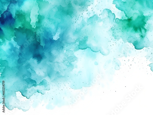 Abstract textured turquoise watercolor background