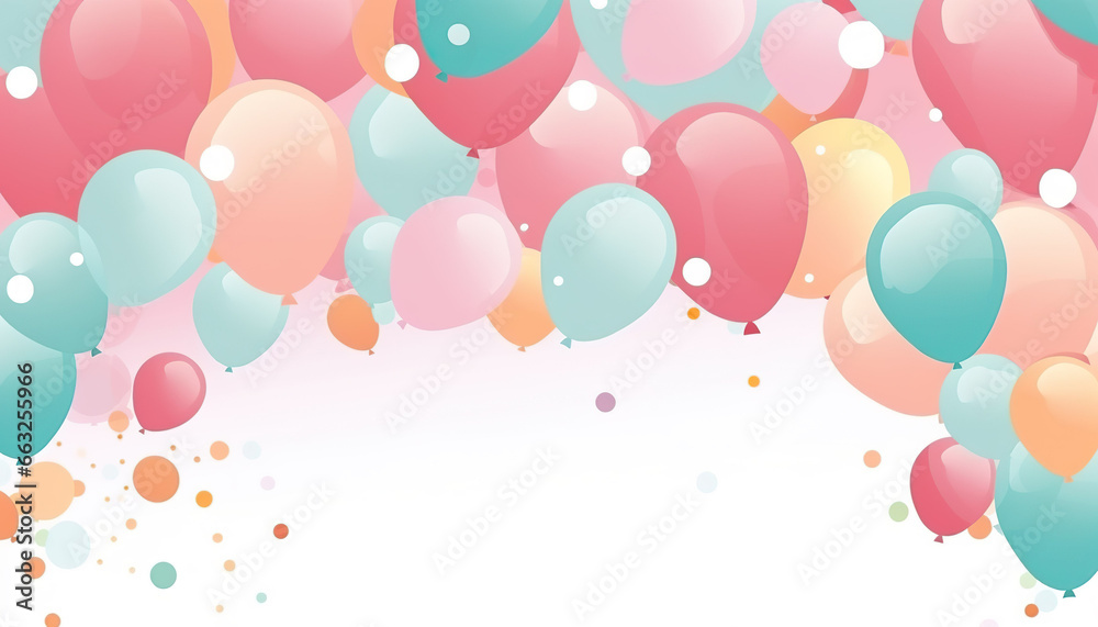 Colorful balloons on white background.
