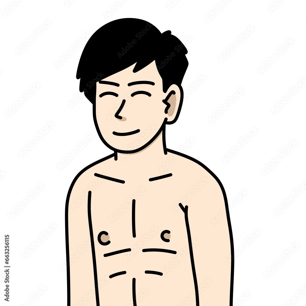 Fototapeta premium cute man cartoon on white background