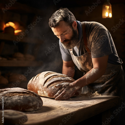 baker with bread