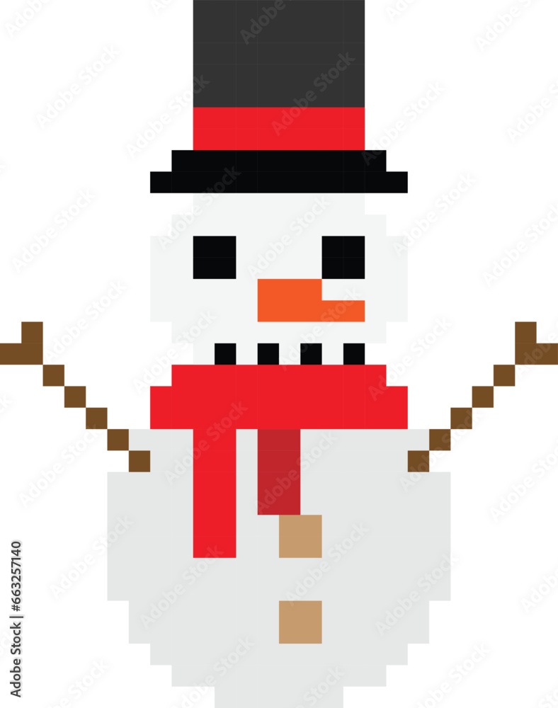 Snowman Pixel art Vector image