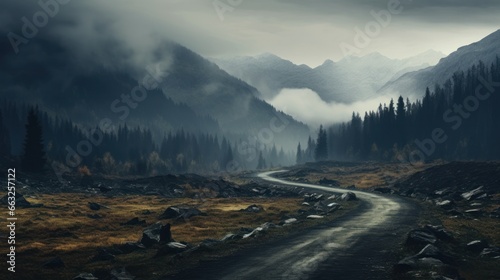 Moody Nature / autumn, scarry and foggy mountains