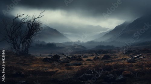 Moody Nature / autumn, scarry and foggy mountains