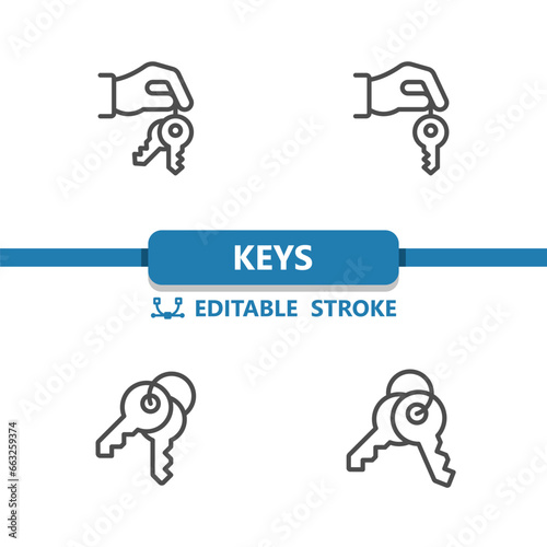 Keys Icons. Key, Lock, Hand Icon