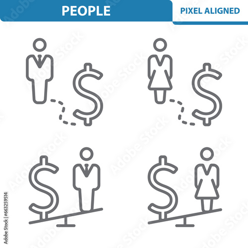 People Icons. Man, Woman, Businessman, Businesswoman, Job, Career, Wealth Icon