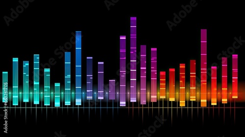 Colorful bars symbol of sound equalizer background photo
