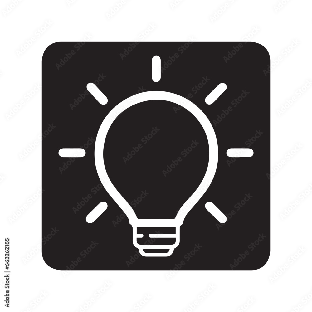 Bulb lamp icon vector. Idea bulb logo design. Bulb lamp vector icon illustration in square isolated on white background Bulb lamp icon vector. Idea bulb logo design. Bulb lamp vector icon illustration in square isolated on white background