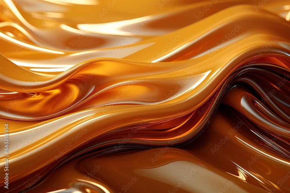 abstract wallpaper, liquid yellow lines of caramel nougat or glass abstract wallpaper, liquid yellow lines of caramel nougat or glass