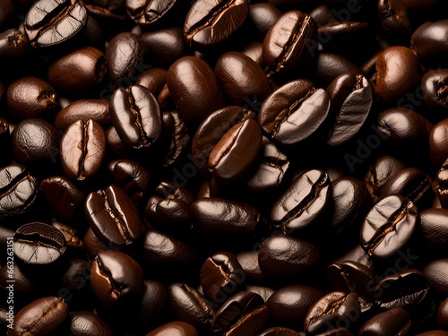 roasted coffee beans close - up