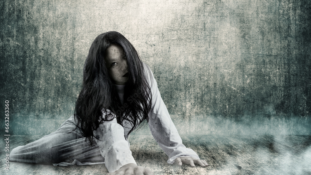 Fototapeta premium Scary woman. Halloween concept