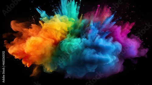 Colorful Rainbow, Holi Paint Colors Colorful Powder Blast