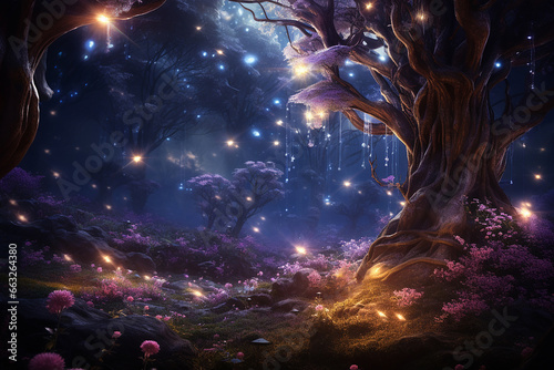 A magical forest  from fantastic stories
