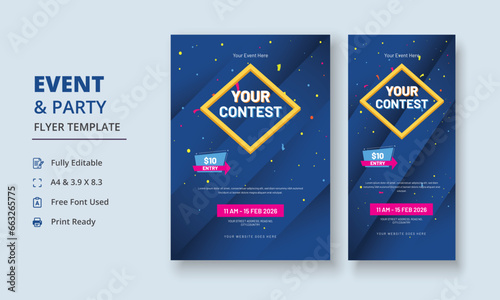 Contest Flyer, Competition Flyer, Contest Event Flyer, Contest DL Flyer, Roll Up Banner, Tournament Poster