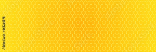 Yellow hexagon honeycomb mesh pattern with text space