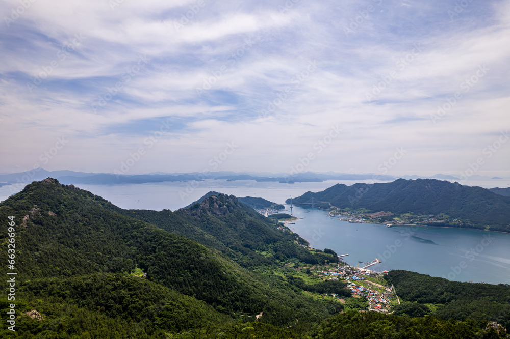 Scenic view of the Saryangdo Islands against the sky, South Korea Scenic view of the Saryangdo Islands against the sky, South Korea
