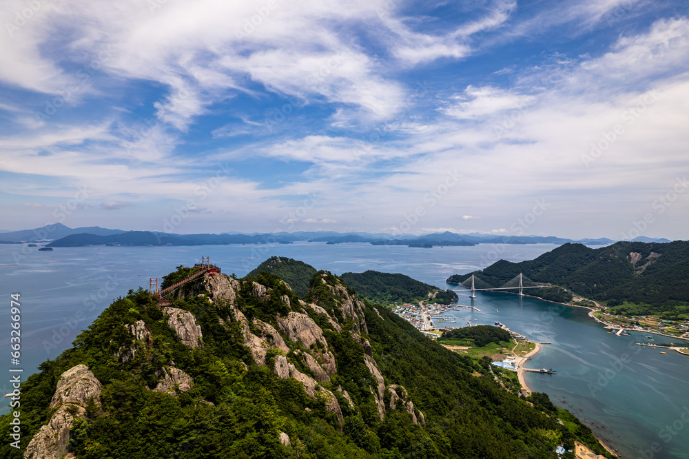 Scenic view of the Saryangdo Islands against the sky, South Korea