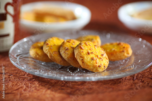 crushed dry fruit cookies photo