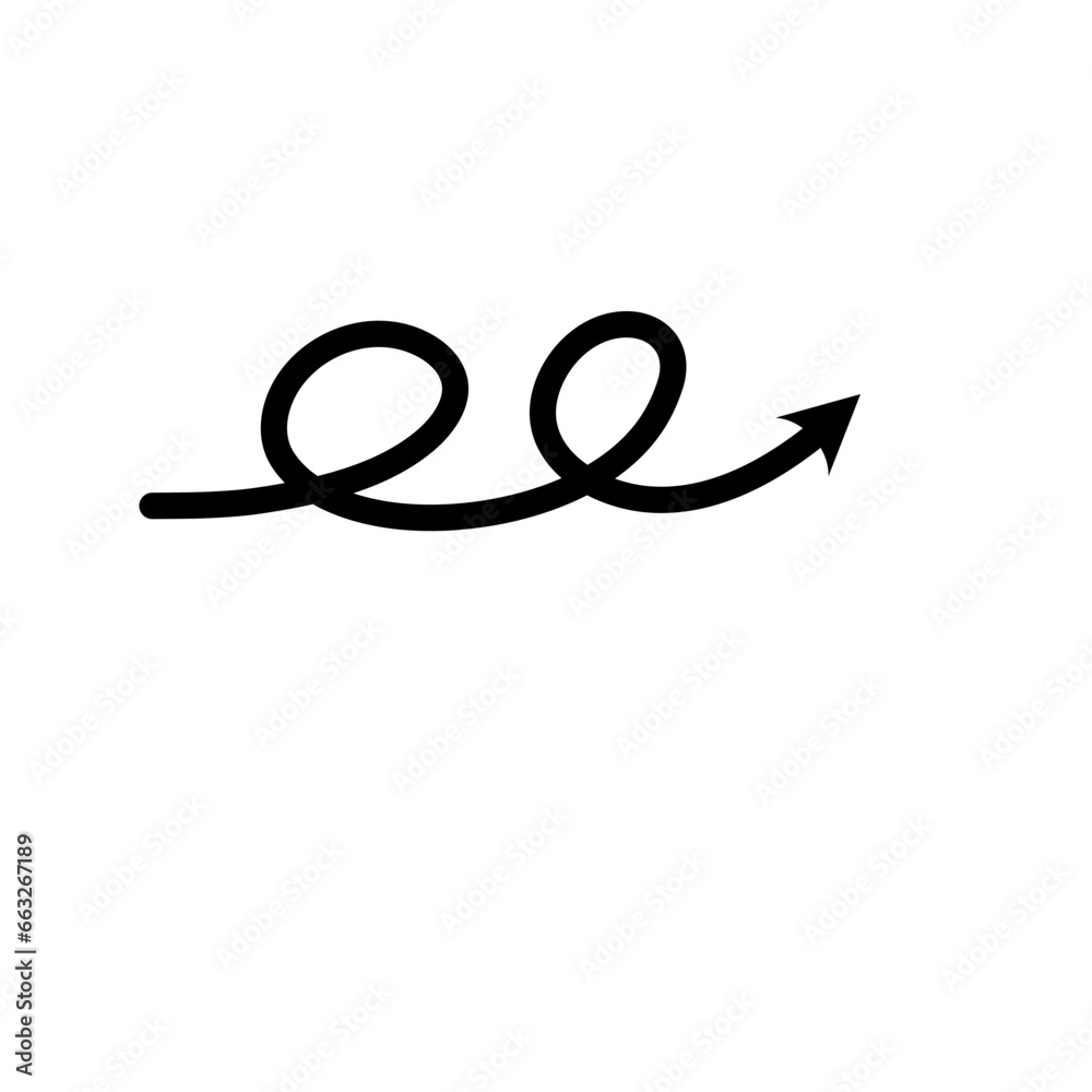 Single Curly Arrow Design Hand Drawn Element Single Curly Arrow Design Hand Drawn Element