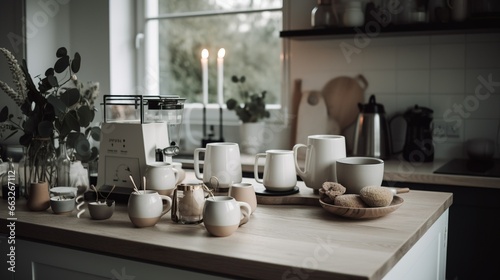 Wallpaper Mural Boho and urban style coffee corner with coffee machine  Torontodigital.ca