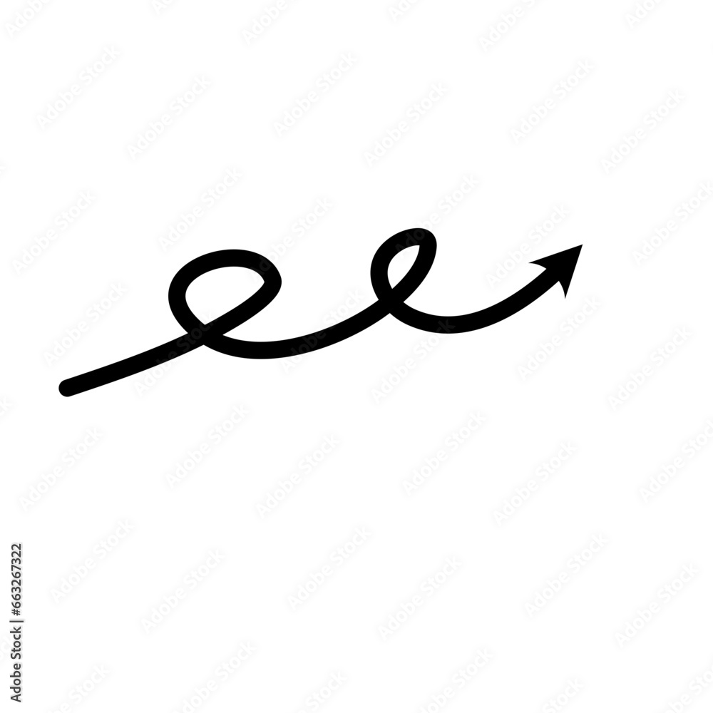 Single Curly Arrow Design Hand Drawn Element Single Curly Arrow Design Hand Drawn Element