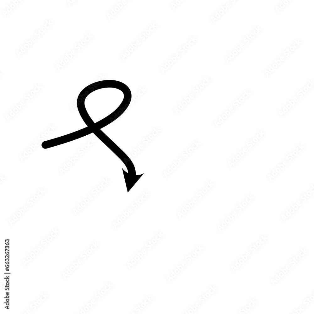 Single Curly Arrow Design Hand Drawn Element Single Curly Arrow Design Hand Drawn Element