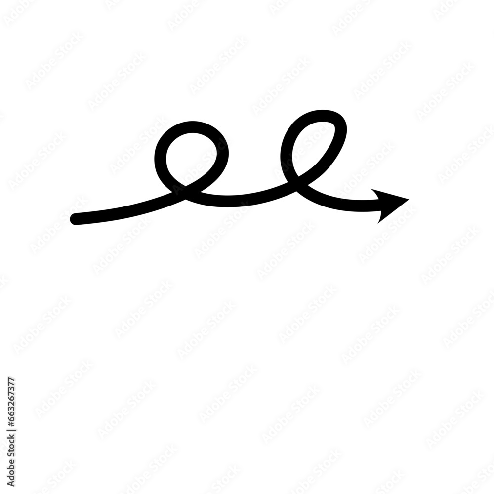 Single Curly Arrow Design Hand Drawn Element Single Curly Arrow Design Hand Drawn Element