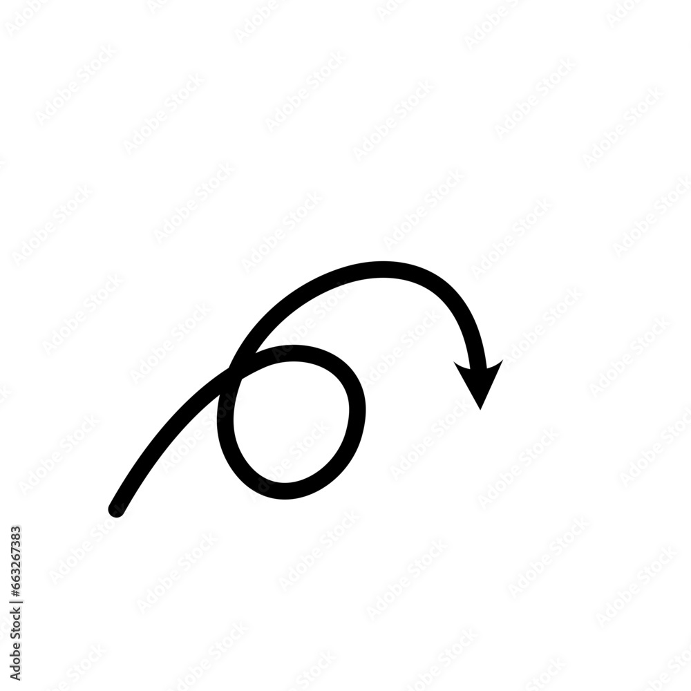 Single Curly Arrow Design Hand Drawn Element Single Curly Arrow Design Hand Drawn Element