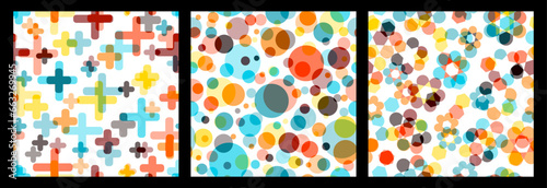 Seamless pattern of colored circles. Confetti background. hand drawing. Not AI, Illustrat3. Vector illustration