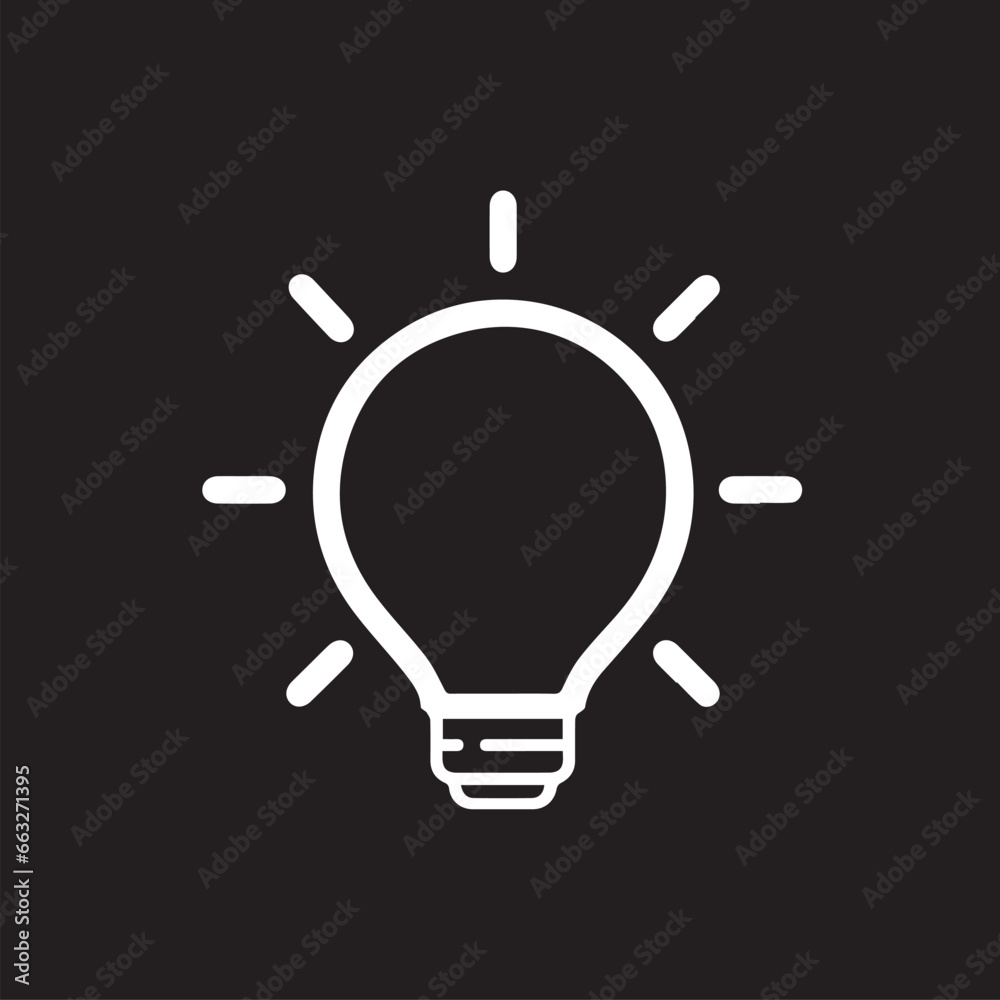 Bulb lamp icon vector. Idea bulb sign symbol vector. Bulb lamp vector icon illustration isolated on black background Bulb lamp icon vector. Idea bulb sign symbol vector. Bulb lamp vector icon illustration isolated on black background