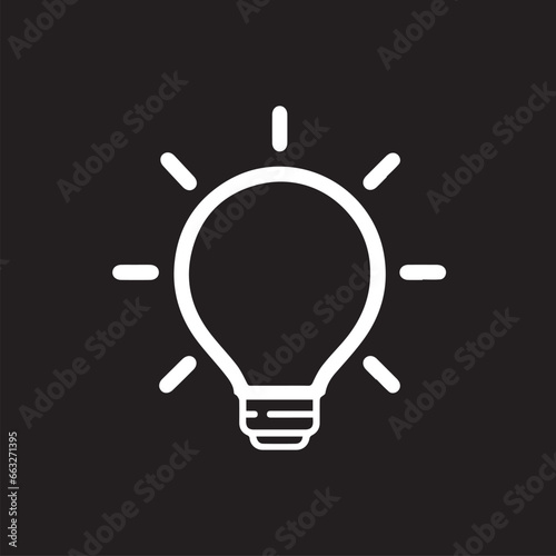 Bulb lamp icon vector. Idea bulb sign symbol vector. Bulb lamp vector icon illustration isolated on black background