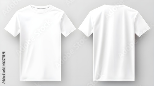 White t-shirt isolated on white background , print speace on tshirt , clothing brand post , Generative AI 