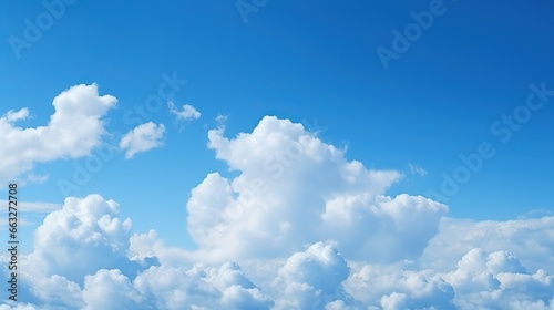 view of blue sky, clear clouds, white clouds in the blue sky,