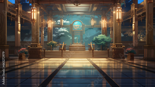 Temple interior anime visual novel game