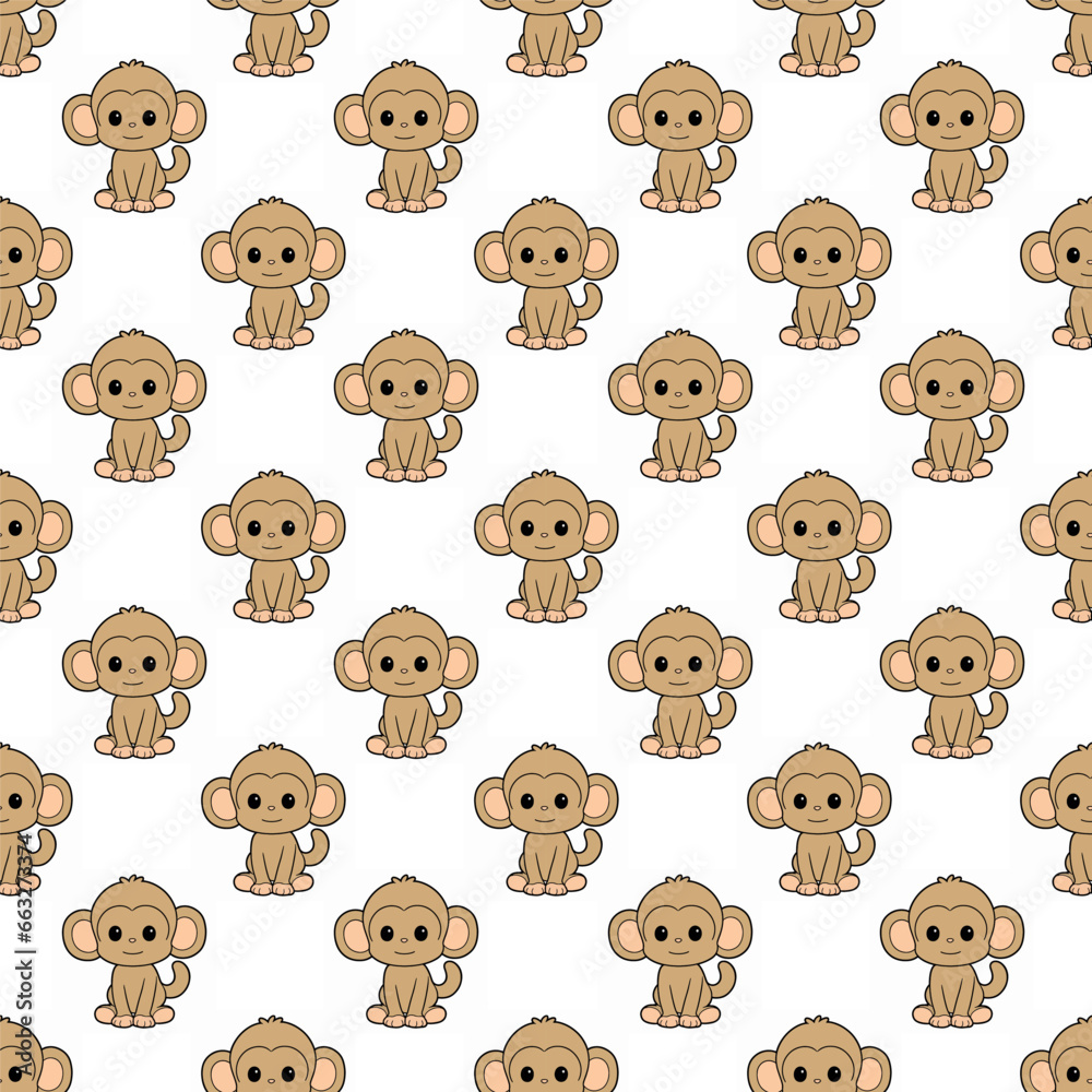 Cute seamless monkey pattern design for decorating, backdrop, fabric, wallpaper and etc. Cute seamless monkey pattern design for decorating, backdrop, fabric, wallpaper and etc.