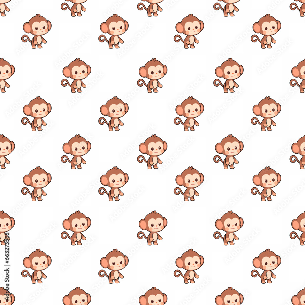 Cute seamless monkey pattern design for decorating, backdrop, fabric, wallpaper and etc. Cute seamless monkey pattern design for decorating, backdrop, fabric, wallpaper and etc.