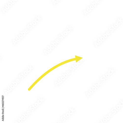 Yellow Arrow Shape Decorative Element