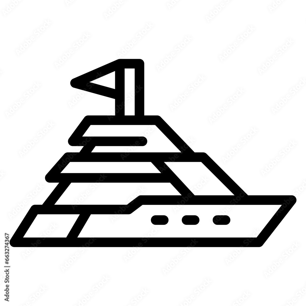 Sailboat on Sea Ocean with line icon style Sailboat on Sea Ocean with line icon style
