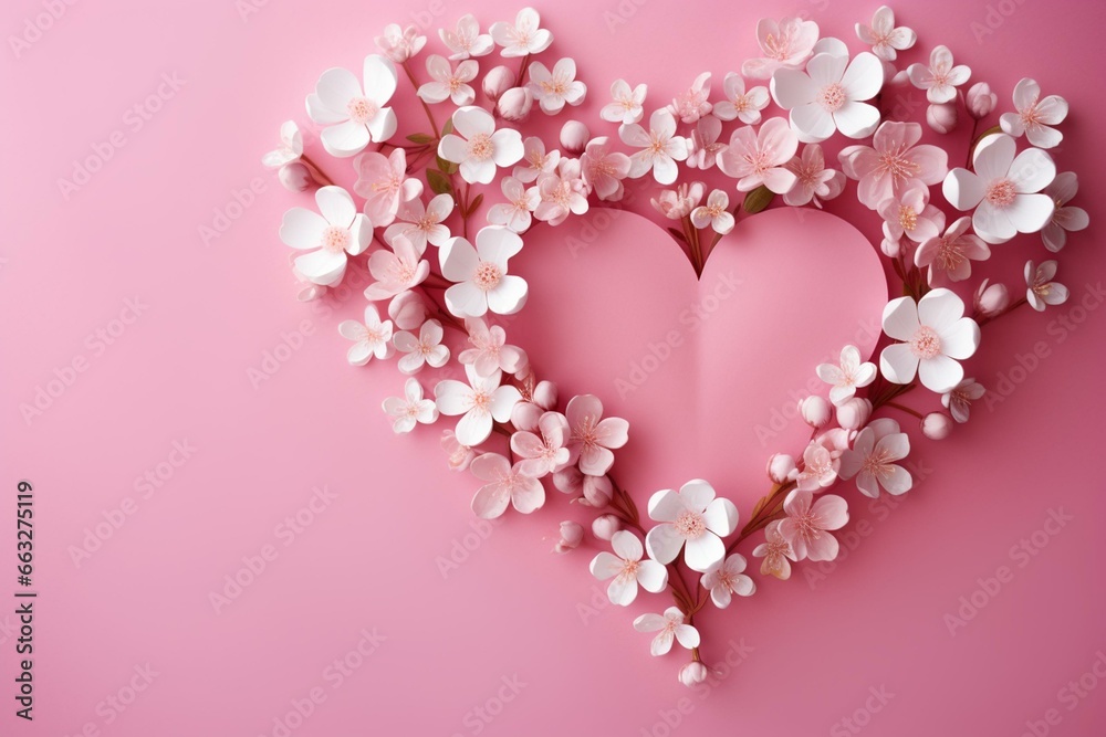 Valentine's Day, love, hearts, flowers, pink background, wedding, gifts, cards. Generative AI