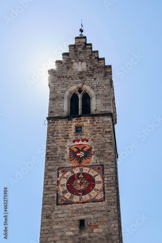 The Zwolferturm in Vipiteno (Sterzing), a 46 m high tower erected in 1470, a the symbol of the city that divides the New Town from Old Town photo